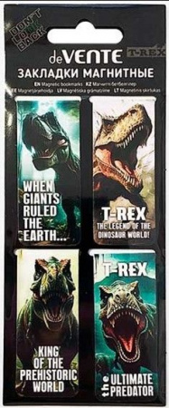 Закладки магнитные deVENTE "T-Rex" 8065613 (4шт) блист. - КОЛОРЛОН ВТД Новосибирск