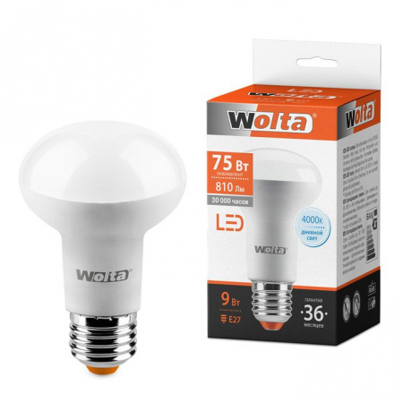 9W R63 Led E27 4000K Лампа WOLTA - КОЛОРЛОН ВТД Новосибирск
