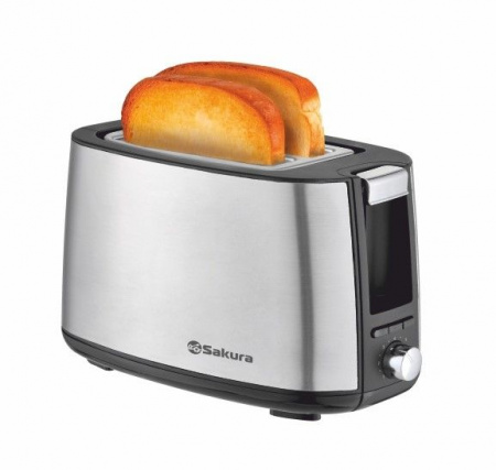 SAKURA Тостер SA-7611S Elegant 750Вт сталь - КОЛОРЛОН ВТД Новосибирск