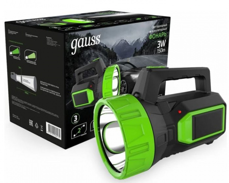 Фонарь прожекторный Gauss  GFL604 3W 150lm lead acid 900mAh LED - КОЛОРЛОН ВТД Новосибирск