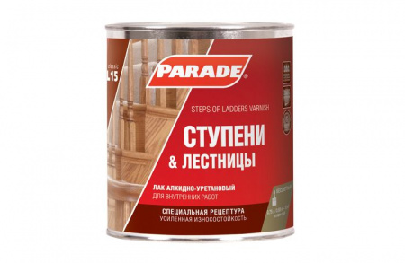 Лак алкидно-уретановый PARADE L15 Ступени & Лестницы Глянцев. 0,75л Россия - КОЛОРЛОН ВТД Новосибирск