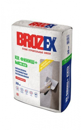 *Шпаклевочная смесь BROZEX KR Финиш+ WR 650 белоснежный, 20 кг - КОЛОРЛОН ВТД Новосибирск