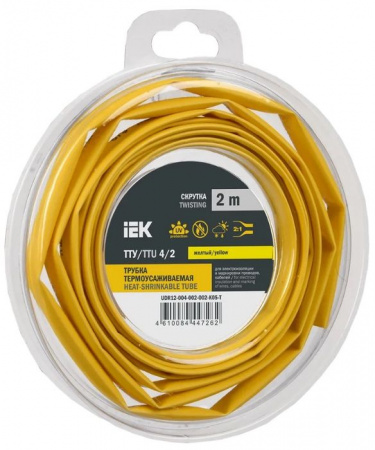 Трубка ТУТ нг-LS 4/2 желтая (2м) IEK - КОЛОРЛОН ВТД Новосибирск