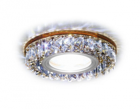 S255 BR хром/коричневый хрусталь/MR16+3W(LED WHITE) - КОЛОРЛОН ВТД Новосибирск