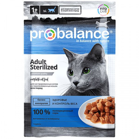 ProBalance влаж.д/кошек 85г Stelilized д/стер.и кастрирован - КОЛОРЛОН ВТД Новосибирск