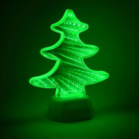 ***NL-10 LED ночник зеркальный, "Елка", зеленый, 3хАА, пластик, 144х70х190мм. - КОЛОРЛОН ВТД Новосибирск
