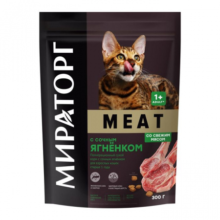300Г СУХОЙ КОРМ WINNER ДЛЯ КОШЕК MEAT ЯГНЕНОК  103257 - КОЛОРЛОН ВТД Новосибирск