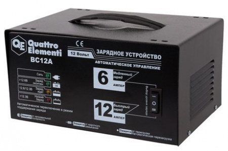 * Зарядное устройство QUATTRO ELEMENTI BC12A (12В, 12 / 6 А) автомат - КОЛОРЛОН ВТД Новосибирск
