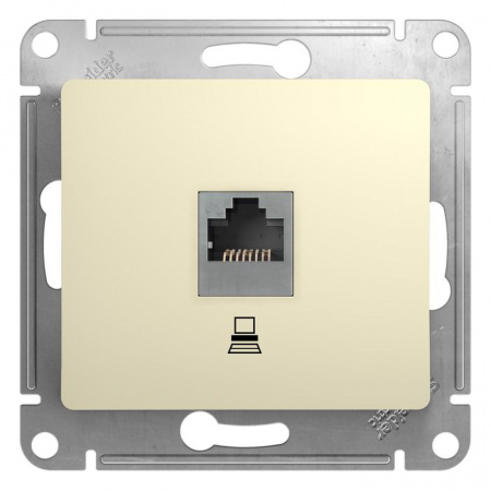 GSL000281K Glossa Беж Розетка ПК Cat5e - КОЛОРЛОН ВТД Новосибирск