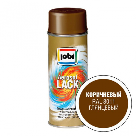 JOBI Эмаль аэрозольная глянцевая коричневая RAL 8011 (520мл / 270гр; 12шт) - КОЛОРЛОН ВТД Новосибирск