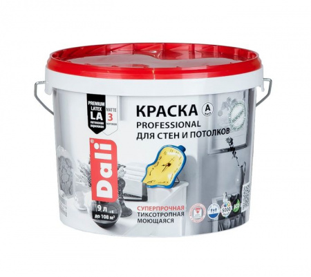 "DALI" краска для стен и потолков (PROFESSIONAL) база А - 9л. - КОЛОРЛОН ВТД Новосибирск