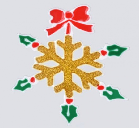 Наклейка новогодняя Снежинка 20х20см микс арт.10922-4140 Код269571 - КОЛОРЛОН ВТД Новосибирск