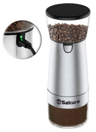 SAKURA Кофемолка SA-6165 жернов аккум Li-Poli USB - КОЛОРЛОН ВТД Новосибирск