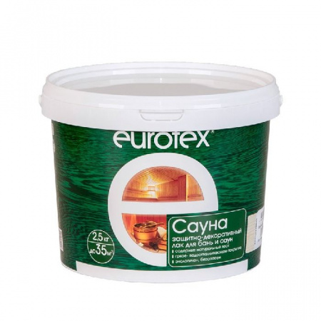 EUROTEX - Сауна лак защитный для дерева 0,9кг - КОЛОРЛОН ВТД Новосибирск
