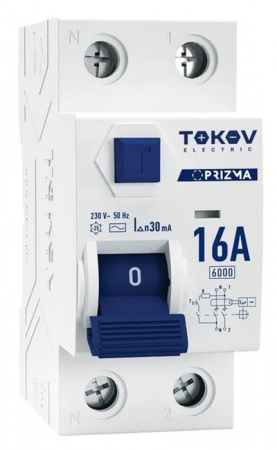 TOKOV УЗО 1P+N 16А AC 30мА 6кА - КОЛОРЛОН ВТД Новосибирск