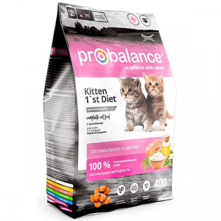 ProBalance корм сух.д/котят 400гр 1'st Diet Цыпленок - КОЛОРЛОН ВТД Новосибирск