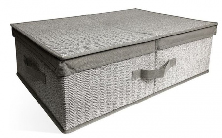 Коробка для хранения 58x40x18 СЕРЫЙ с крышкой - КОЛОРЛОН ВТД Новосибирск