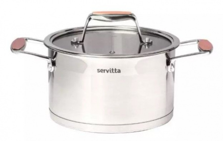 Sr0115  Кастрюля с крышкой Servitta 2,3 литра серия Quadro - КОЛОРЛОН ВТД Новосибирск
