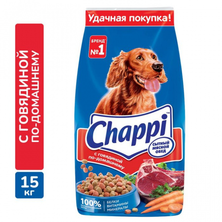 15КГ СУХОЙ КОРМ ДЛЯ СОБАК CHAPPI ГОВЯДИНА  241668 - КОЛОРЛОН ВТД Новосибирск