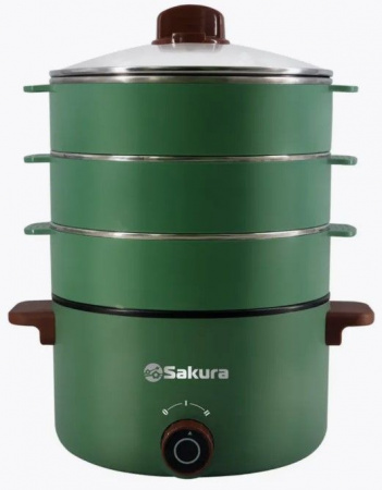 SAKURA Пароварка SA-7218GR 7в1 3ч (8л) 800Вт зелен - КОЛОРЛОН ВТД Новосибирск