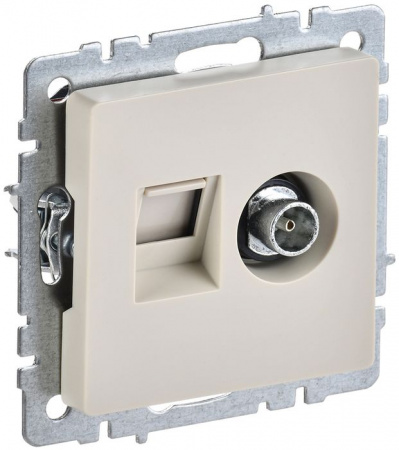 IEK BRITE Розетка ТВ+ПК Cat5e бежевый - КОЛОРЛОН ВТД Новосибирск