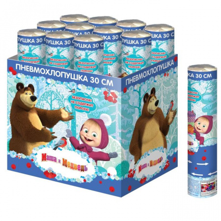 28291Хлопушка Маша и Медведь 30см, бумага+фольга звезды - КОЛОРЛОН ВТД Новосибирск