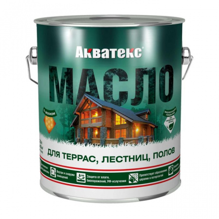 Акватекс масло для террас, лестниц, полов 2,5 л (орех) - КОЛОРЛОН ВТД Новосибирск