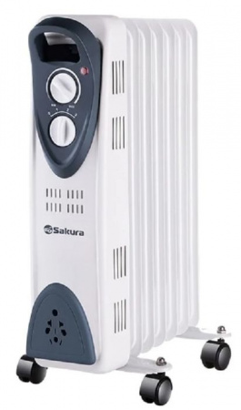 SAKURA Маслорадиатор SA-0327WG (7) 1500Вт бел/сер - КОЛОРЛОН ВТД Новосибирск