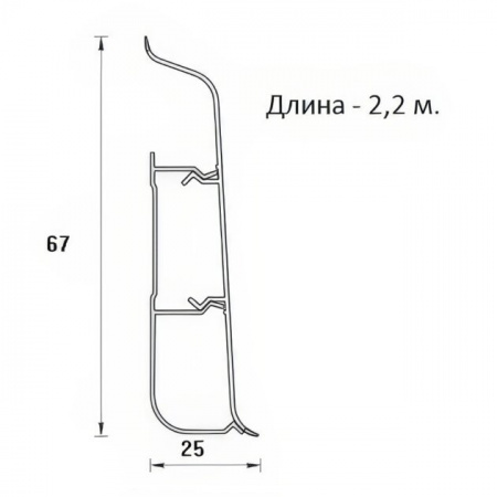 Плинтус Декор Пласт 67мм (21шт/уп) LL006 Бальза светлая - КОЛОРЛОН ВТД Новосибирск