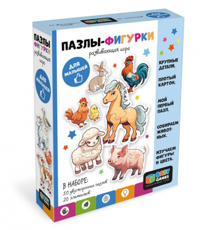8524 Baby Games. Пазлы-фигурки. Ферма. 08524 - КОЛОРЛОН ВТД Новосибирск