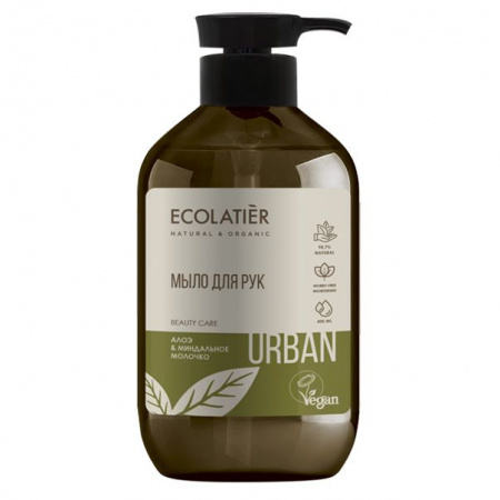 ECOLATIER URBAN  Мыло жидкое д/рук АЛОЭ И МИНДАЛЬНОЕ МОЛОЧКО, 400мл - КОЛОРЛОН ВТД Новосибирск