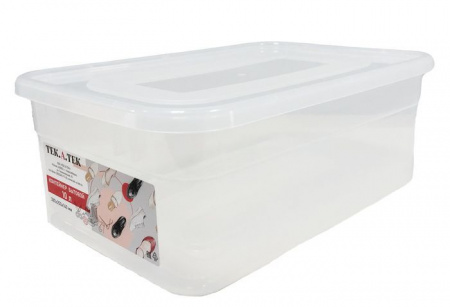 Контейнер бытовой с крышкой 10 L. 380х250х140 kont4-1 (прозрачный) - КОЛОРЛОН ВТД Новосибирск