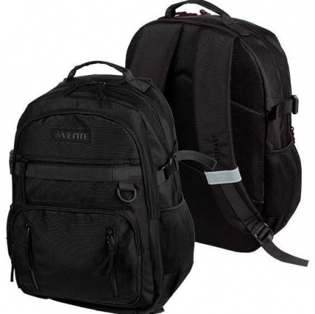 Рюкзак подростковый deVENTE "Black" 7036647 чёрный,44*31*18см - КОЛОРЛОН ВТД Новосибирск