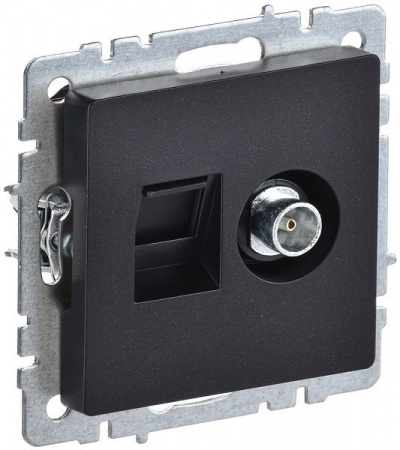 IEK BRITE Розетка ТВ+ПК Cat5e черный - КОЛОРЛОН ВТД Новосибирск
