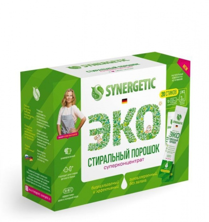 Synergetic - 20 стиков Стиральный порошок - КОЛОРЛОН ВТД Новосибирск