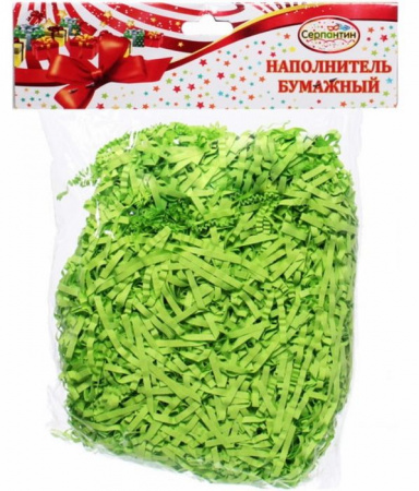 Наполнитель бумажный для подарков "Травушка" 50г (гофре), зелёный 549-298 - КОЛОРЛОН ВТД Новосибирск