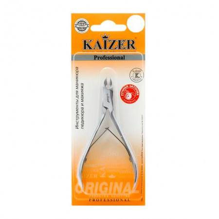 KAIZER  Кусачки маникюрные 2-пружинные, ручная алмазная заточка, серебро, 403011 - КОЛОРЛОН ВТД Новосибирск