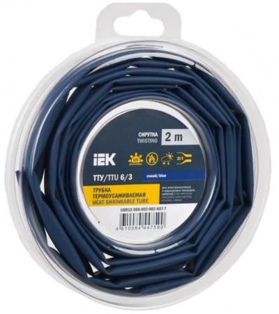 Трубка ТУТ нг-LS 6/3 синяя (2м) IEK - КОЛОРЛОН ВТД Новосибирск