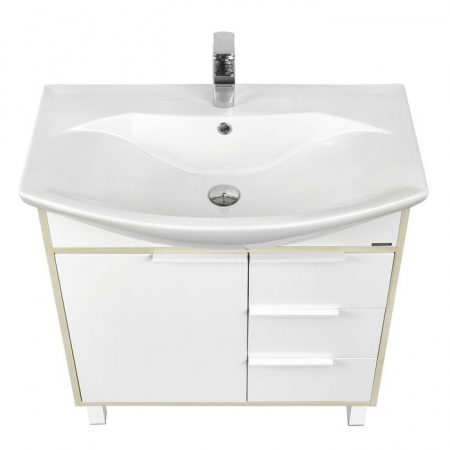 *Тумба с раковиной АКВАТОН Рико 80 белый/ясень фабрик 1A215401RIB90(1) - КОЛОРЛОН ВТД Новосибирск