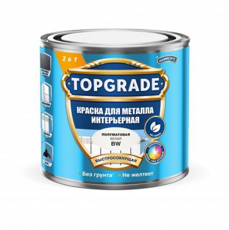 Краска Topgrade для металла интерьерная BW 0,5л - КОЛОРЛОН ВТД Новосибирск