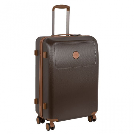Р1282 (2-ой) Brown коричневый  (20") пластик PC чемодан малый - КОЛОРЛОН ВТД Новосибирск
