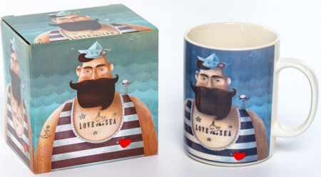 133-08065  LOVE SEA, кружка 510мл, NEW BONE CHINA, индивидуальная подарочная - КОЛОРЛОН ВТД Новосибирск