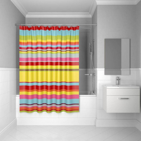 290P24RI11, summer stripes, Штора для ванной комнаты, 200*240 см - КОЛОРЛОН ВТД Новосибирск