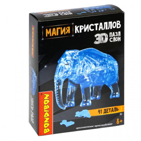 ВВ5234 Пазл 3D МАГИЯ КРИСТАЛЛОВ «СЛОН», 41 деталь, Bondibon - КОЛОРЛОН ВТД Новосибирск