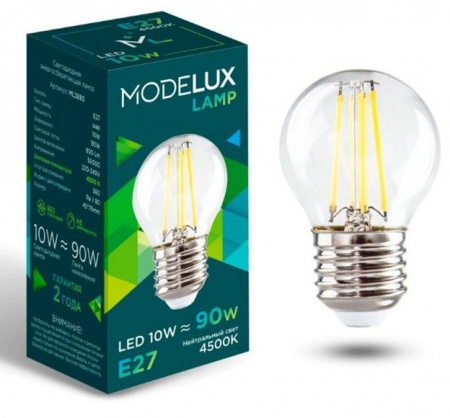 10W MODELUX ML2880- G45-10W-Е27-4500 clear - КОЛОРЛОН ВТД Новосибирск