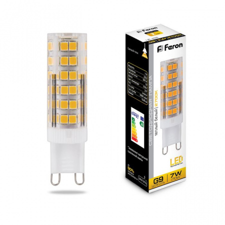 G9 7W Led 25766 Feron 2700K LB-433 16x60mm Лампа - КОЛОРЛОН ВТД Новосибирск