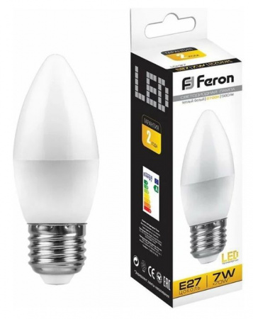7W 230V E27 2700K C37, LB-97 Feron - КОЛОРЛОН ВТД Новосибирск