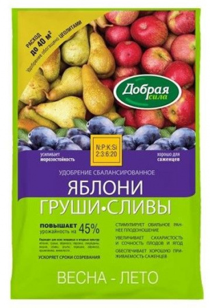 удобр сух Добрая сила Яблони Груши Сливы 2.0кг/РУСИНХ/10 - КОЛОРЛОН ВТД Новосибирск