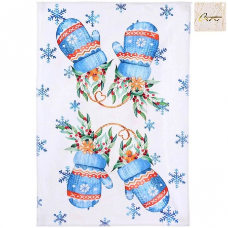 Полотенце кухонное "Winter - Варежки" 40*57 см, микрофибра 200 гр/м2 - КОЛОРЛОН ВТД Новосибирск