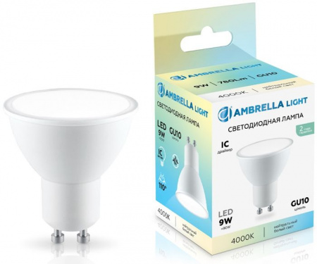 9W Лампа 180904 LED MR16 9W IC GU10 4000K 175-265V Н - КОЛОРЛОН ВТД Новосибирск